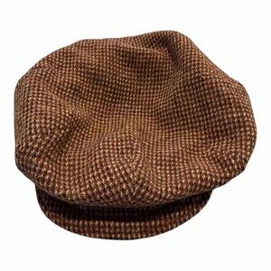 Vintage‎ Tweed Newsboy Cap Brown USA Made Roly Caps Salt Lake City